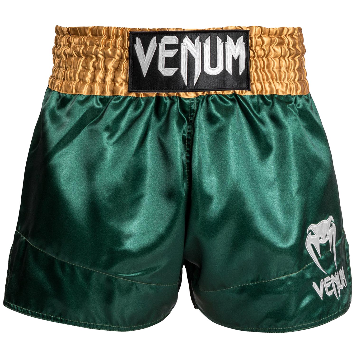 VENUM Muay Thai Shorts, Classic, green-gold-white