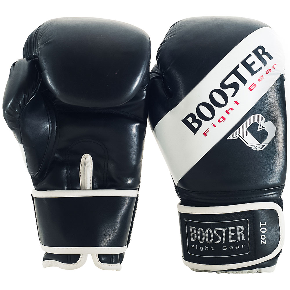 Booster Boxing Gloves, BT-Sparring, black-white, 12 Oz