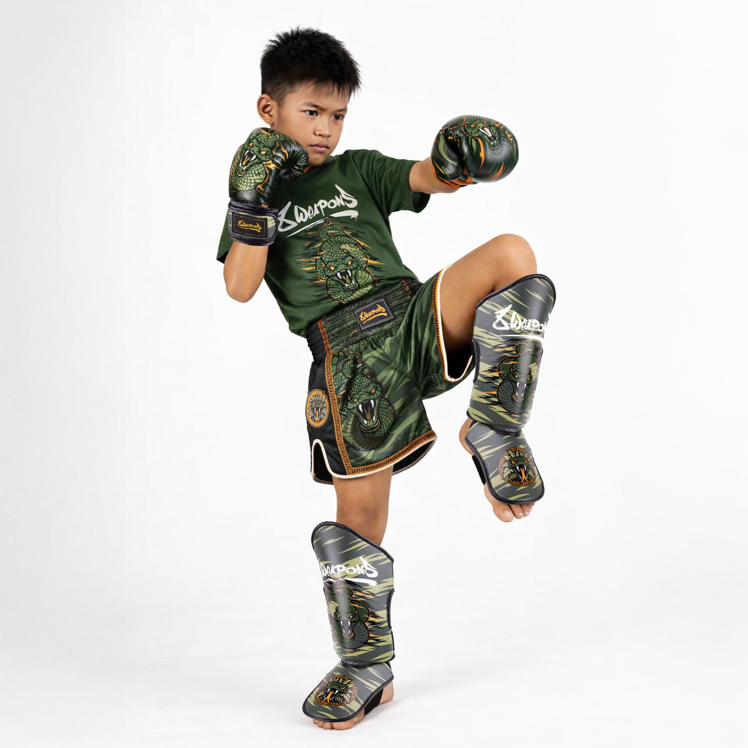 8 WEAPONS T-Shirt, Kids, Beastial Viper, black-khaki, 158