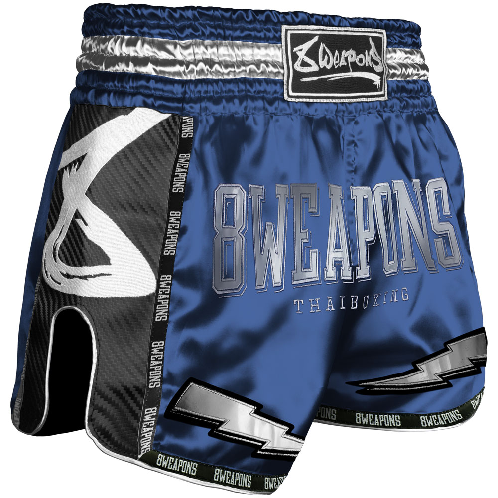 8 WEAPONS Muay Thai Shorts, Blue Crush, blau