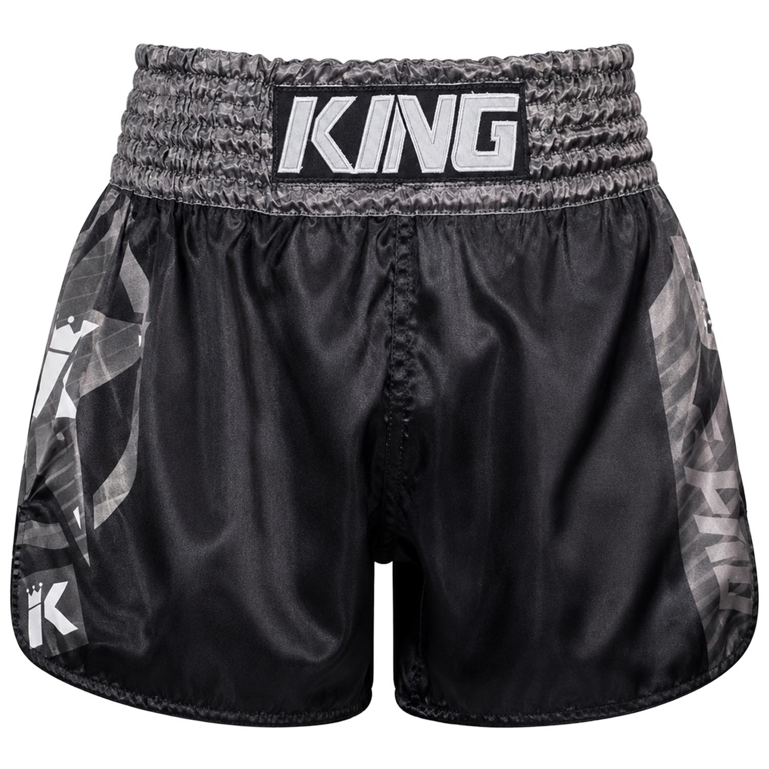 KING PRO Boxing Muay Thai Shorts, AD Legion 2, black-grey, S