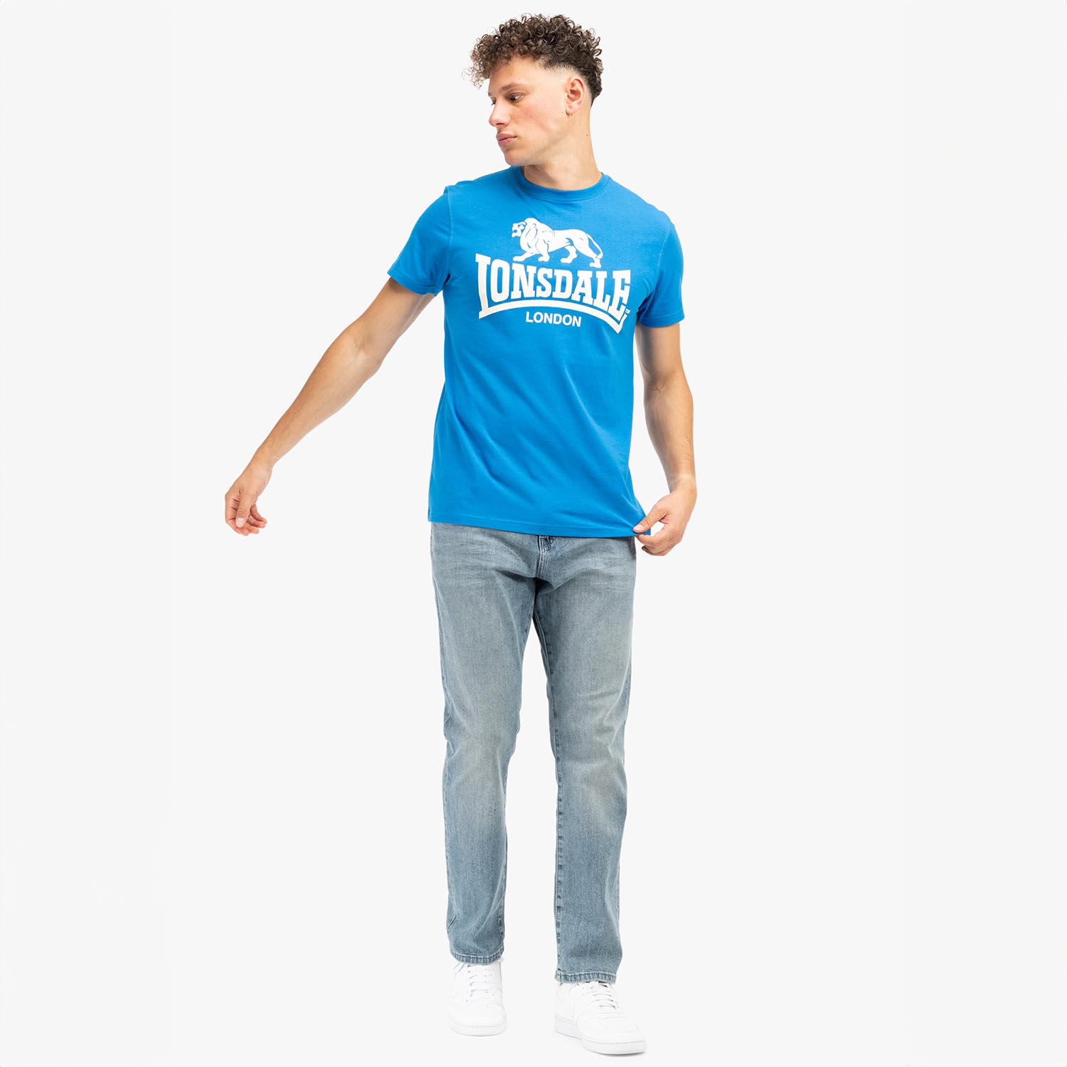 Lonsdale T-Shirt, Logo, blue-white, XXXL