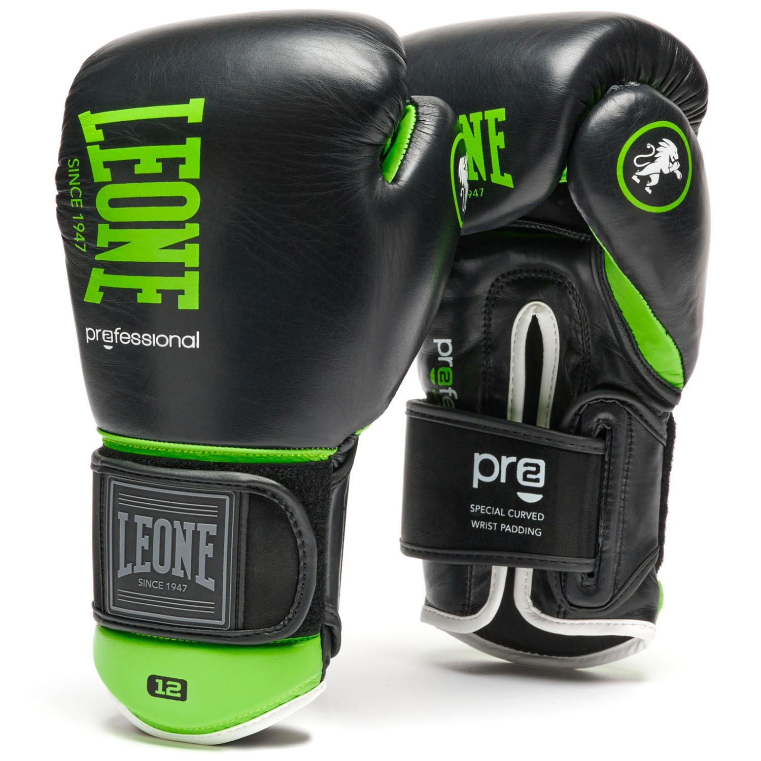 LEONE Boxing Gloves, Professional 2, GN115, black, 16 Oz
