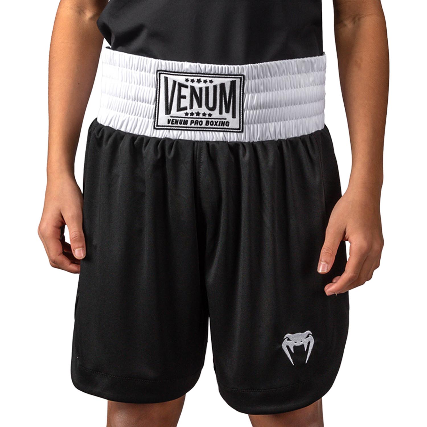 VENUM Boxing Pants, Kids, Classic, black-white, 14 J