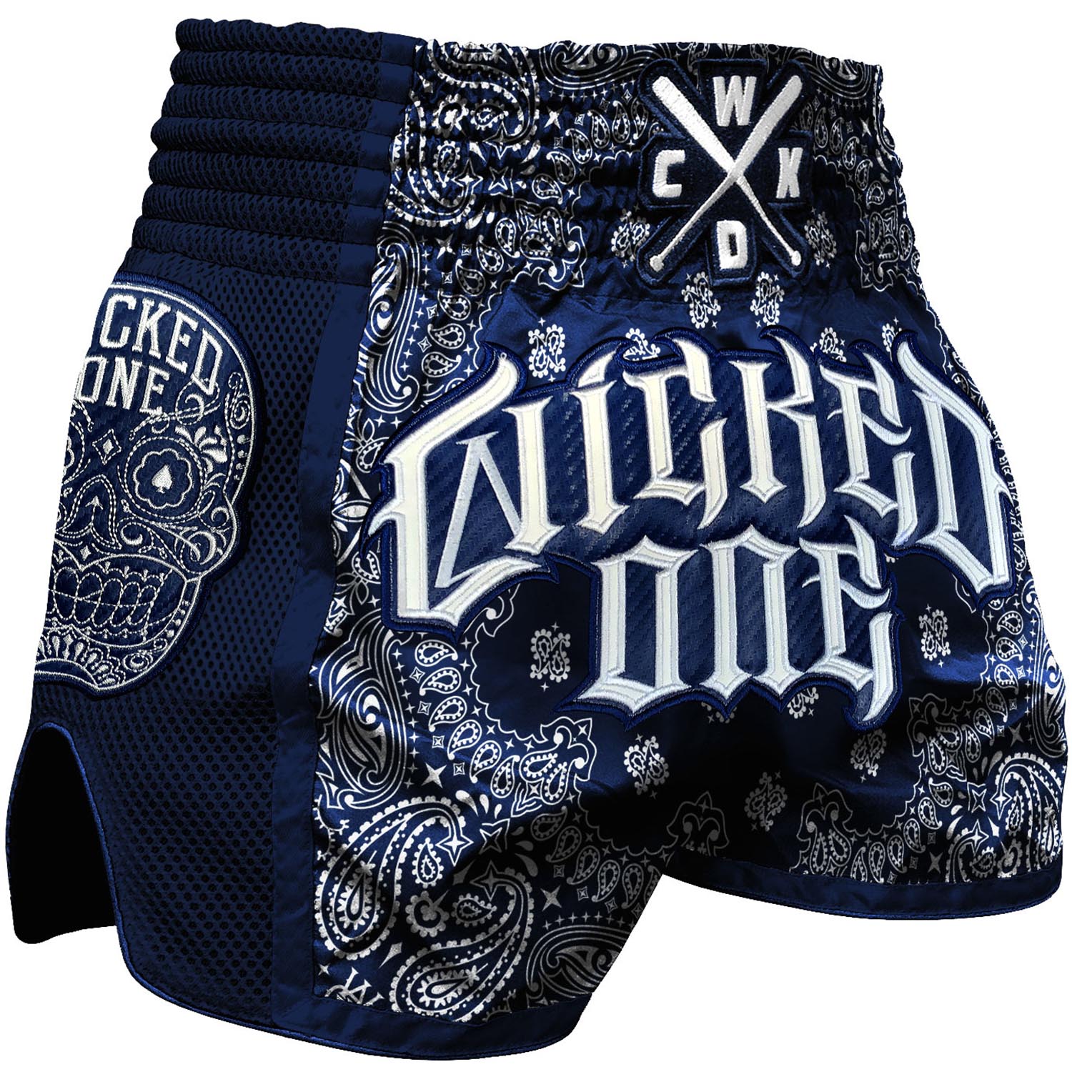 Wicked One Muay Thai Shorts, OG, navy-weiß