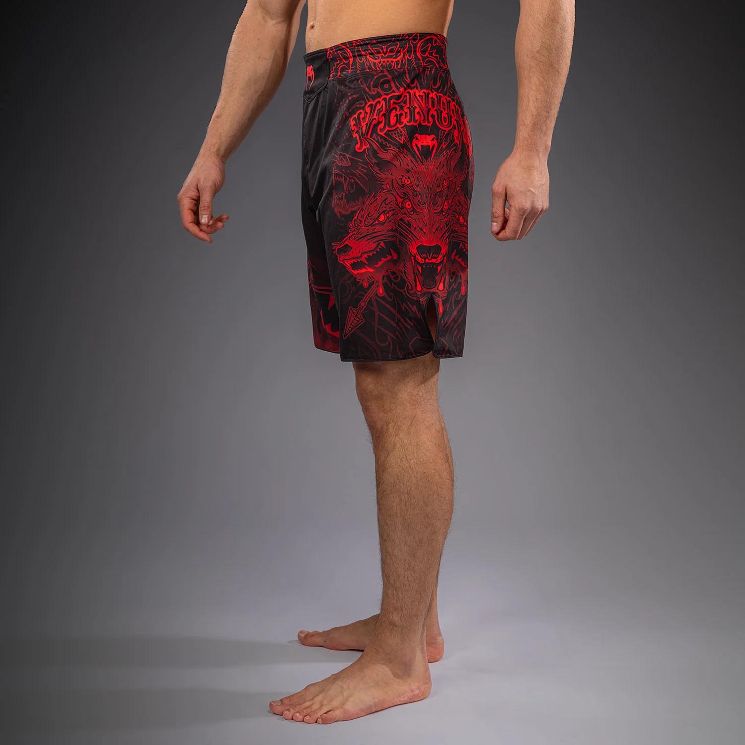 VENUM MMA Fight Shorts, Wolf Atak, black-red, M