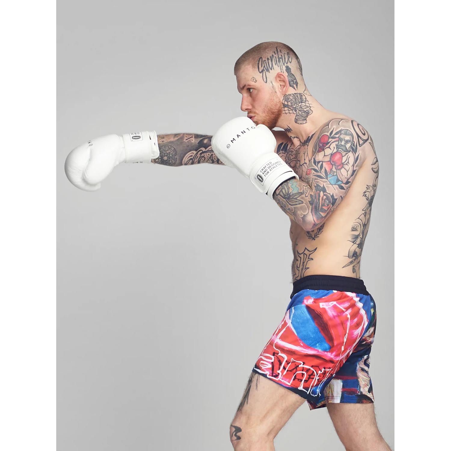 MANTO Boxing Gloves, Impact+, white, 14 Oz