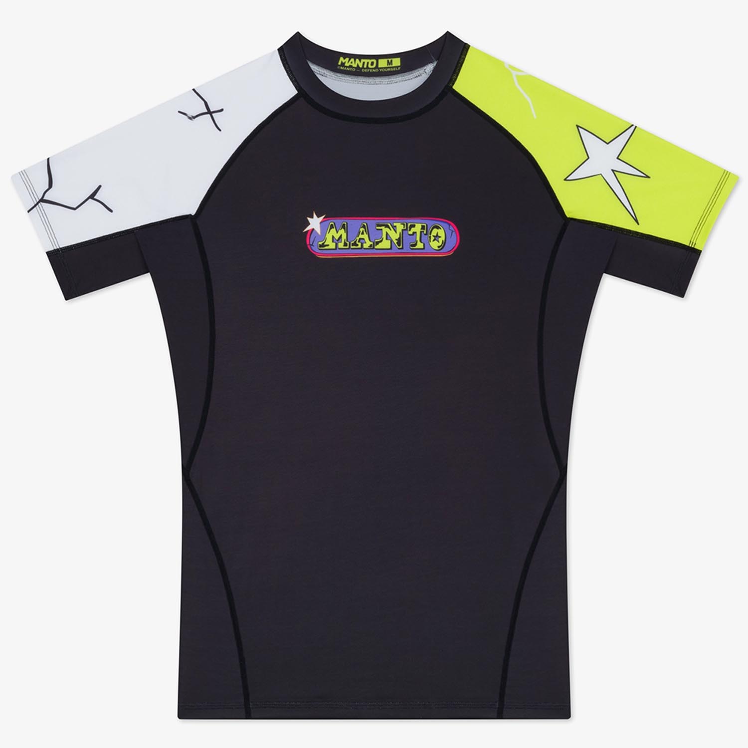 MANTO Rashguard, S/S, Middle, black, S
