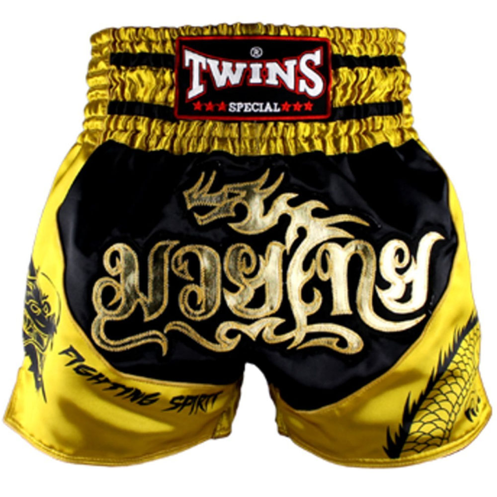 TWINS Special Muay Thai Shorts, TBS Dragon 2, schwarz-gold