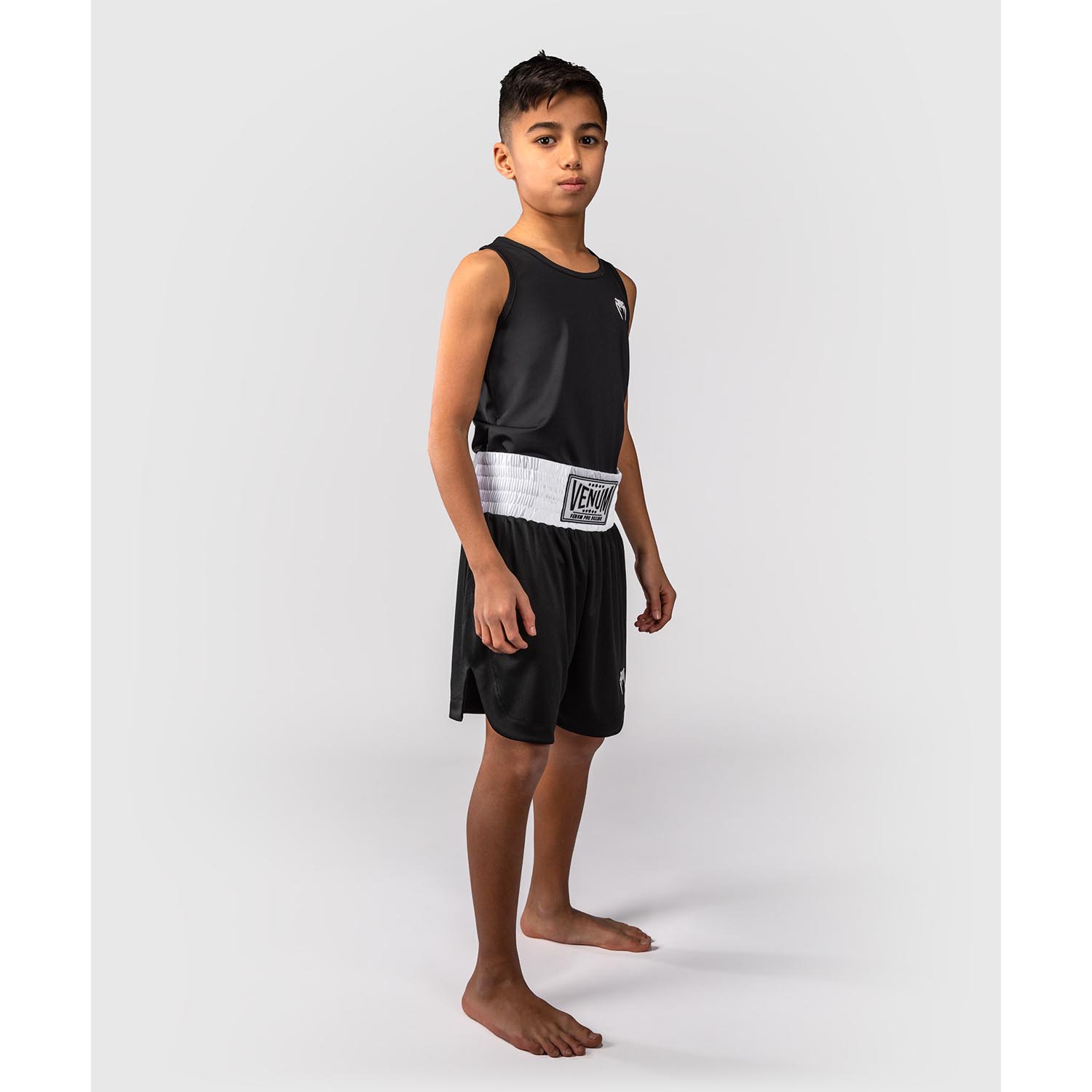 VENUM Boxing Pants, Kids, Classic, black-white, 14 J
