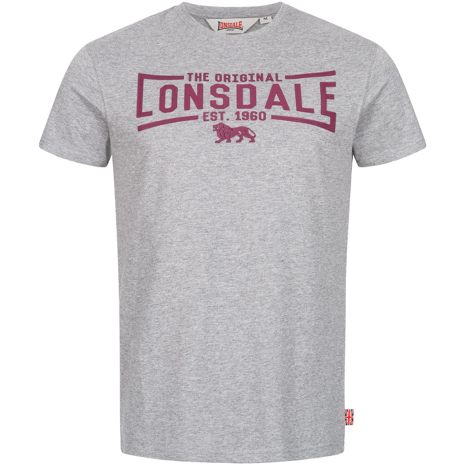 Lonsdale T-Shirt, Nybster, grey-red, XL