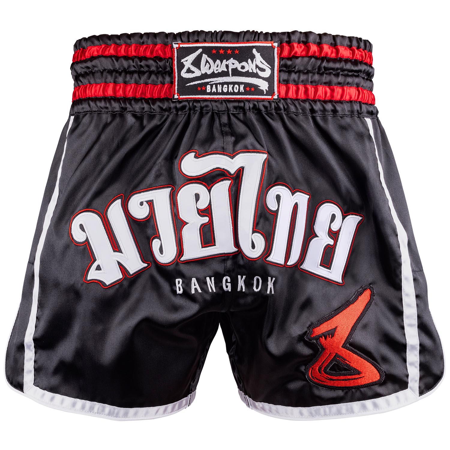 8 WEAPONS Muay Thai Shorts, Bangkok, black-white, S