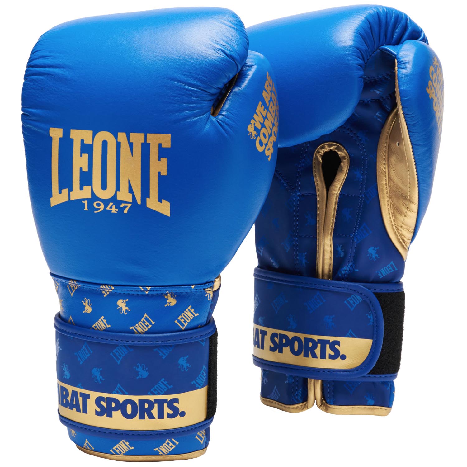 LEONE Boxing Gloves, DNA, GN220, blue-gold