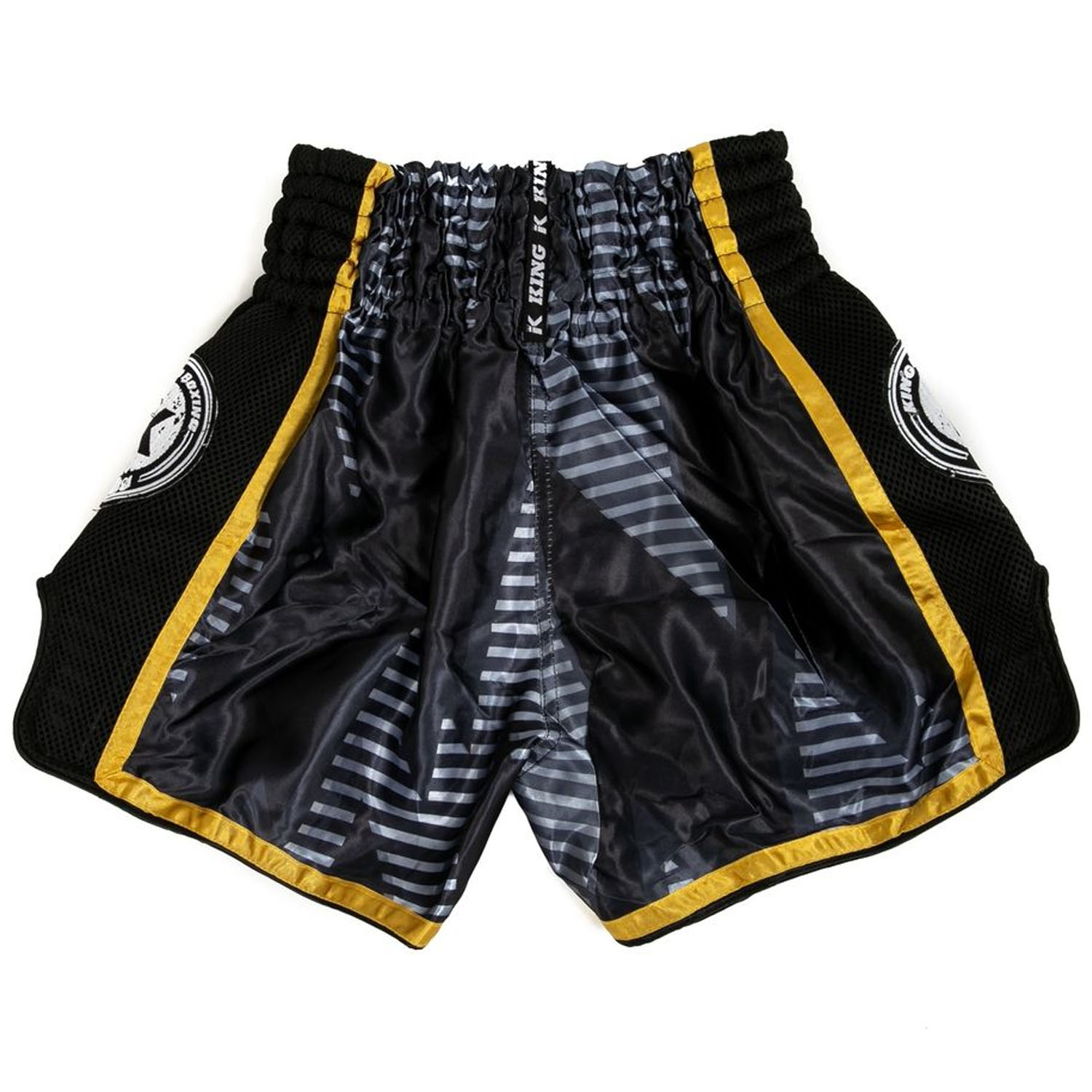 KING PRO BOXING, Muay Thai Shorts, Stadium 1, black-gold, XL