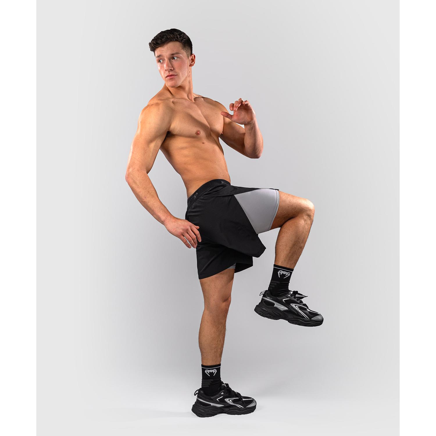 VENUM Training Shorts, Lazer, black-grey, XXL