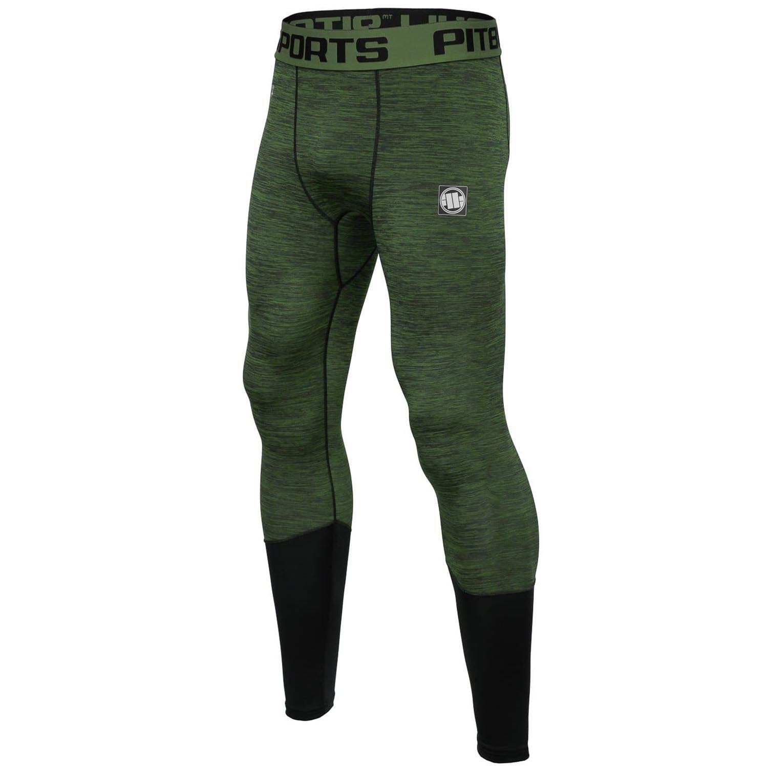 Pit Bull West Coast Compression Pants, Performance, Small Logo, dunkelgrün, S