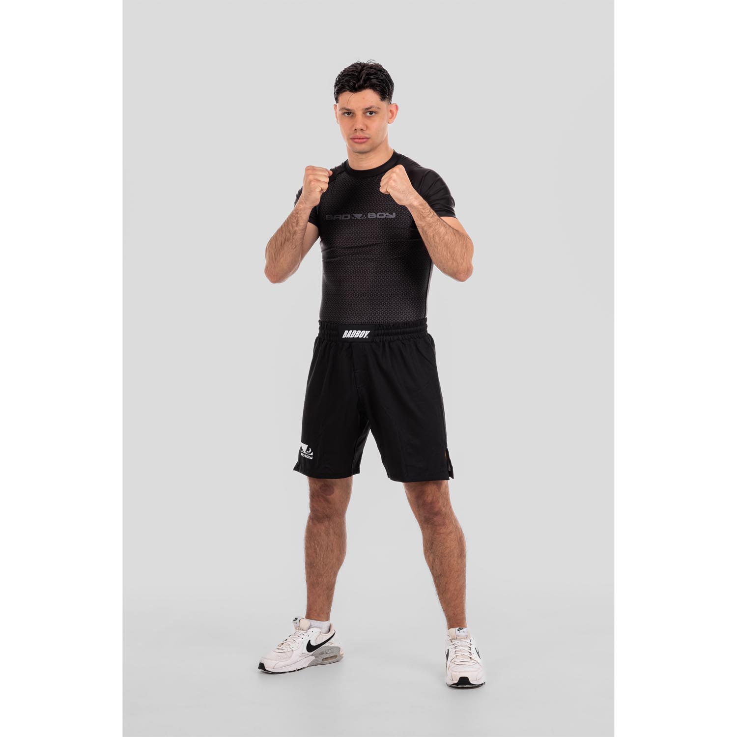 Bad Boy MMA Fight Shorts, Logo, Classic, black-white, XXL