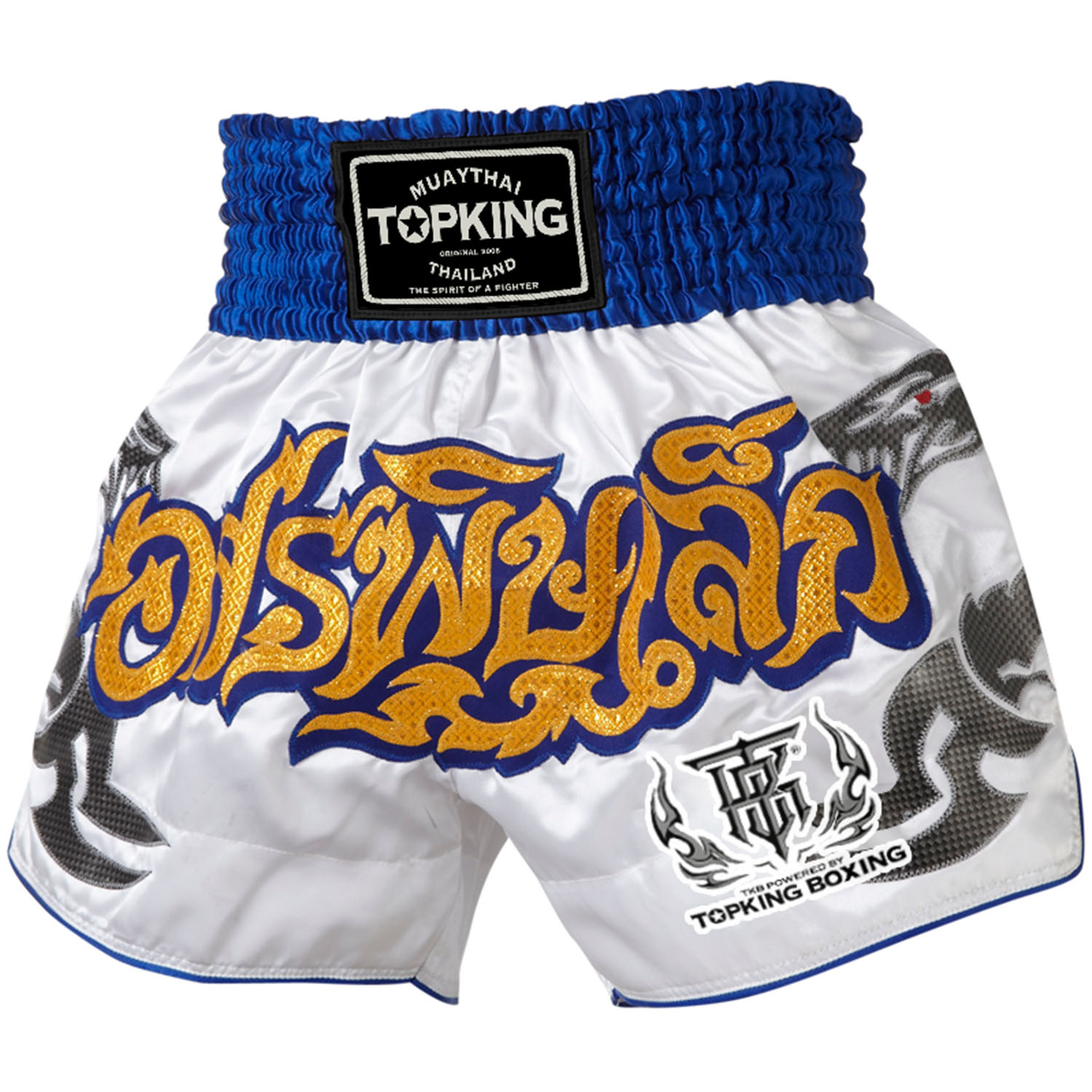TOP KING BOXING Muay Thai Shorts, TKTBS 057, white