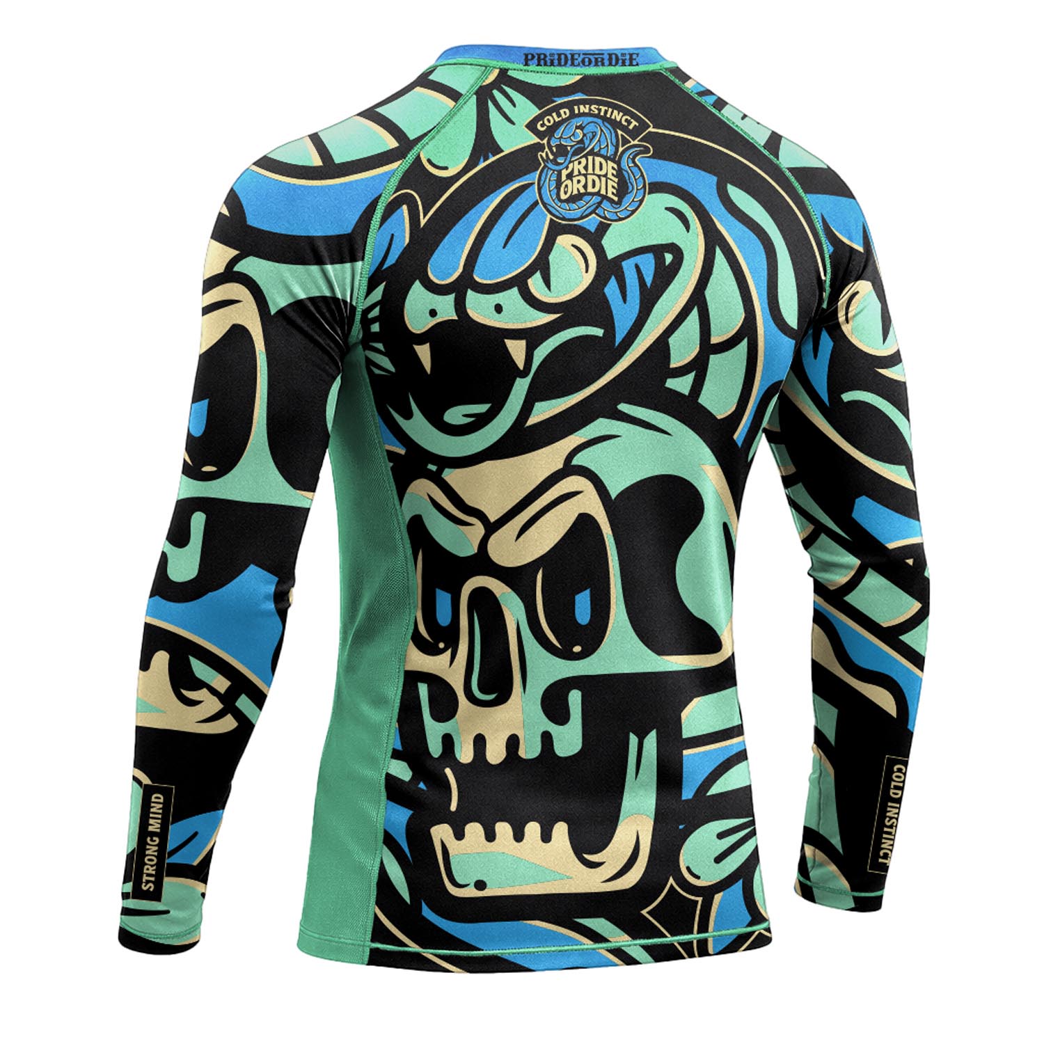 PRiDEorDiE Rashguard, L/S, Cold Instinct, green-black, XXL