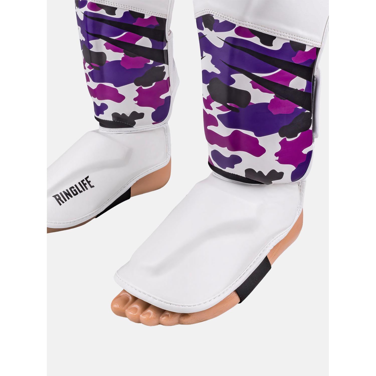 RINGLIFE Shinguards, Unit, white-purple-camo M