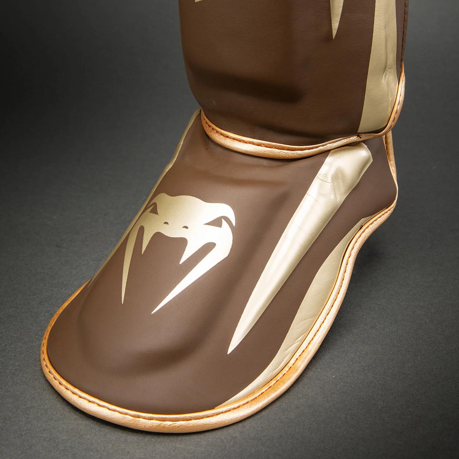 VENUM Shin Guard, Elite, brown-gold, M