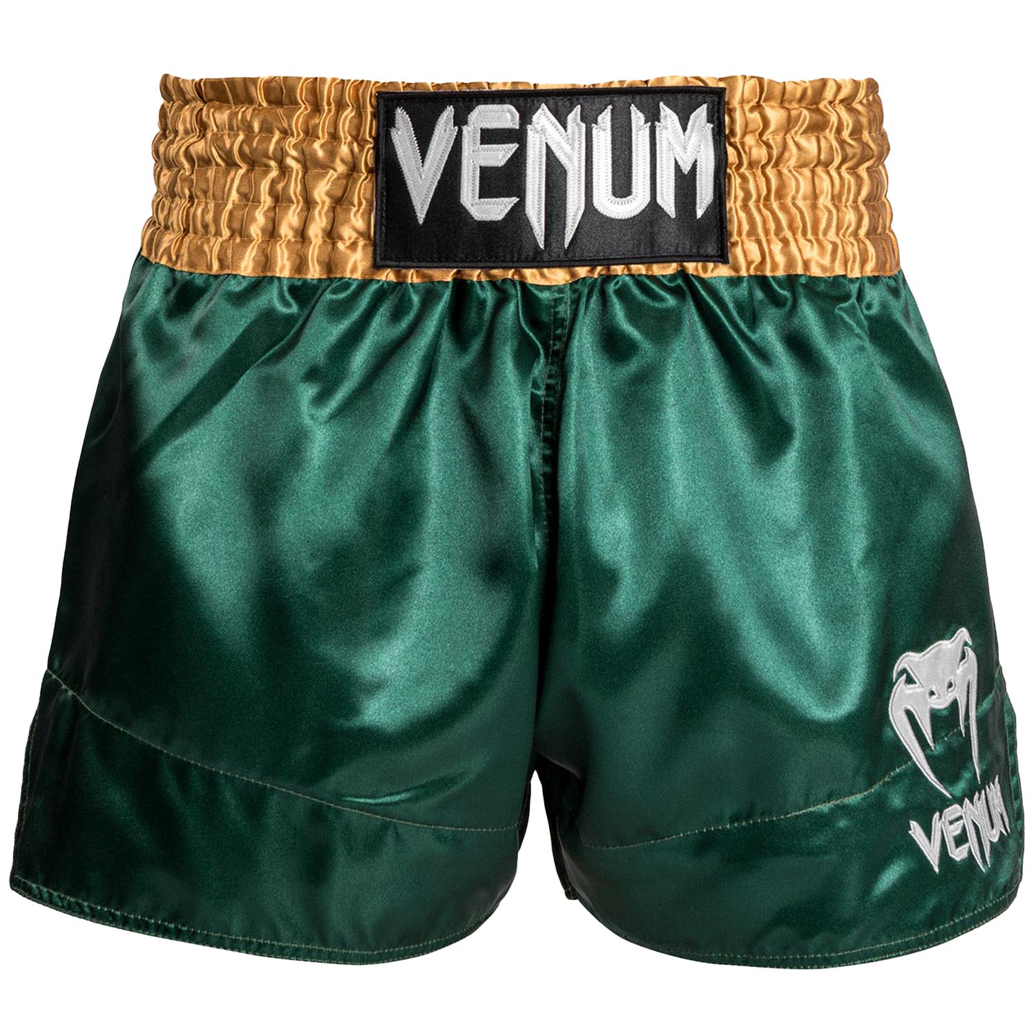 VENUM Muay Thai Shorts, Classic, grün-gold-weiß, M