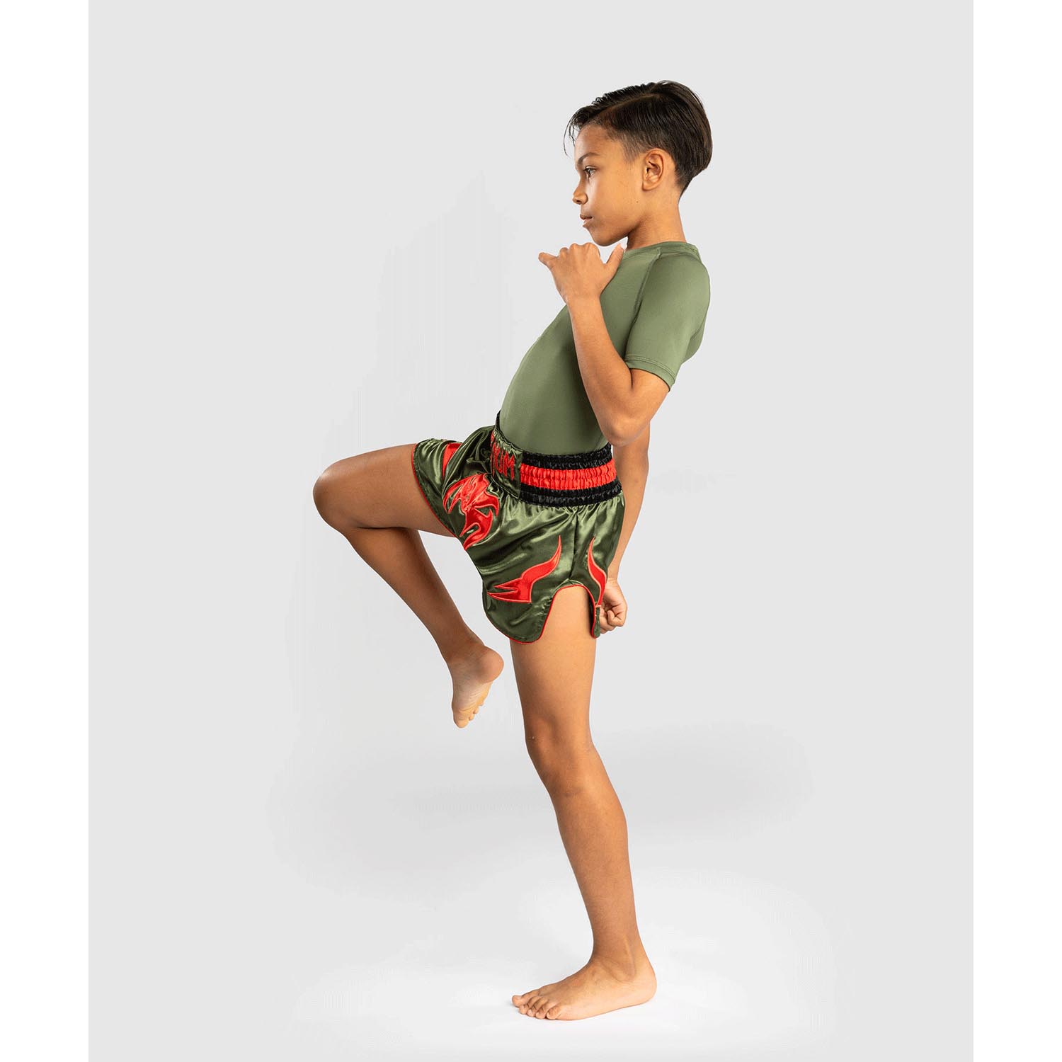 VENUM Muay Thai Shorts, Kids, Inferno, khaki-orange, 14 J