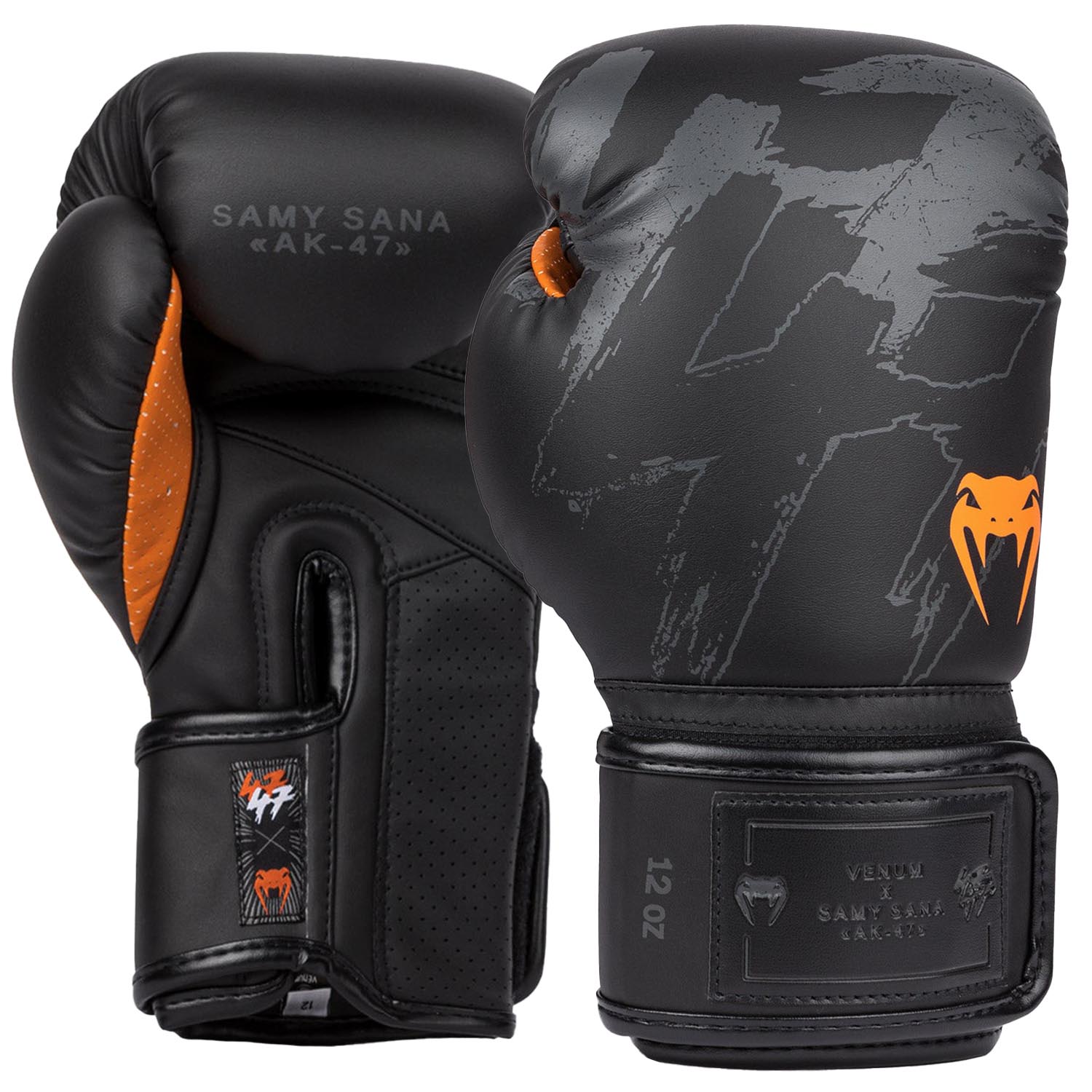 VENUM Boxing Gloves, S47, black-orange, 12 Oz