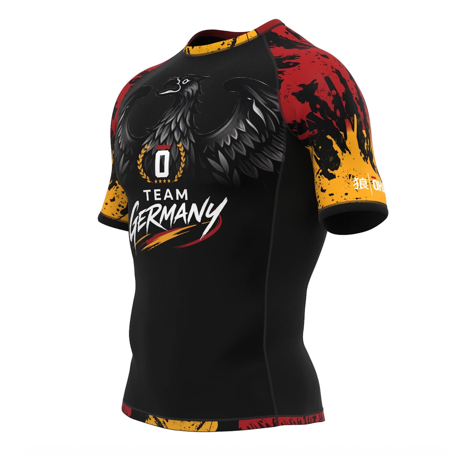 OKAMI Rashguard, S/S, Team Germany, black-red-gold, XXL