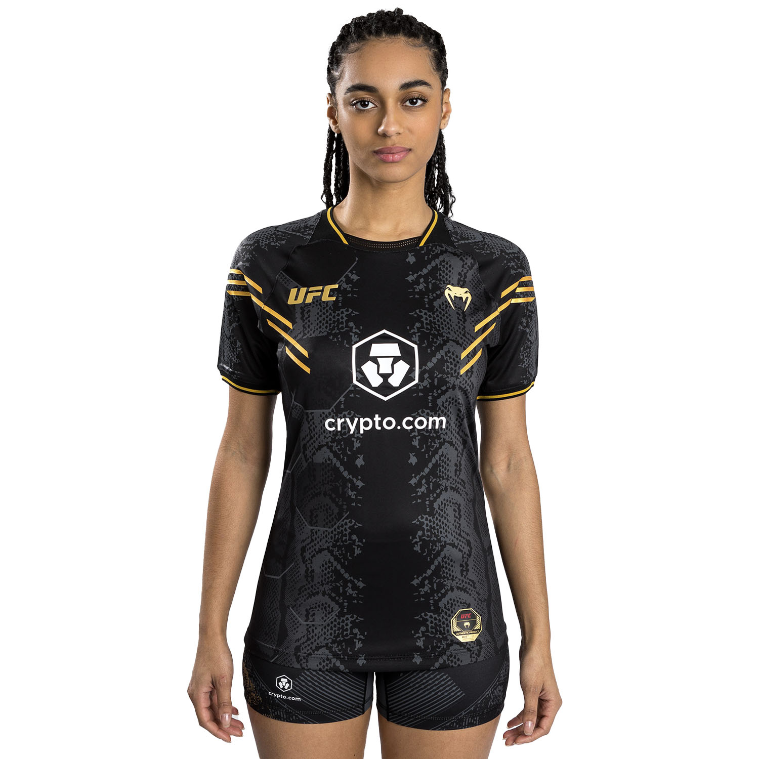 VENUM Dry Tech T-Shirt, Damen, UFC Fight Night, Adrenaline, schwarz-gold, XL