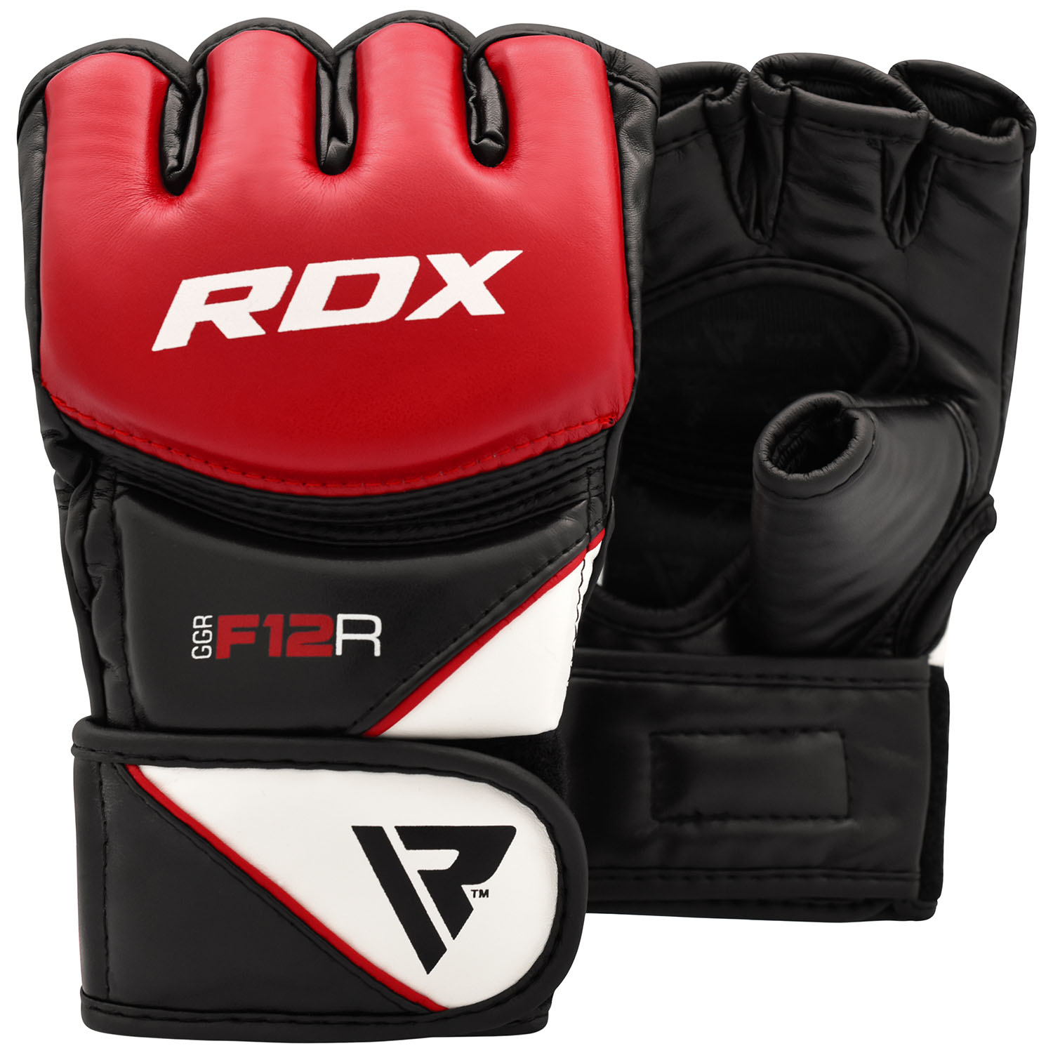 RDX MMA Boxing Gloves, New Model F12, black-red