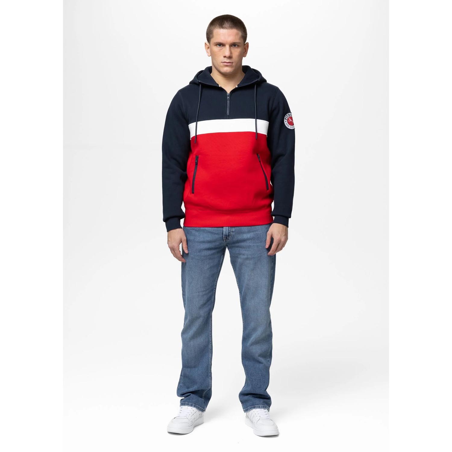 Pit Bull West Coast Hoody, Gibson, navy-red, L