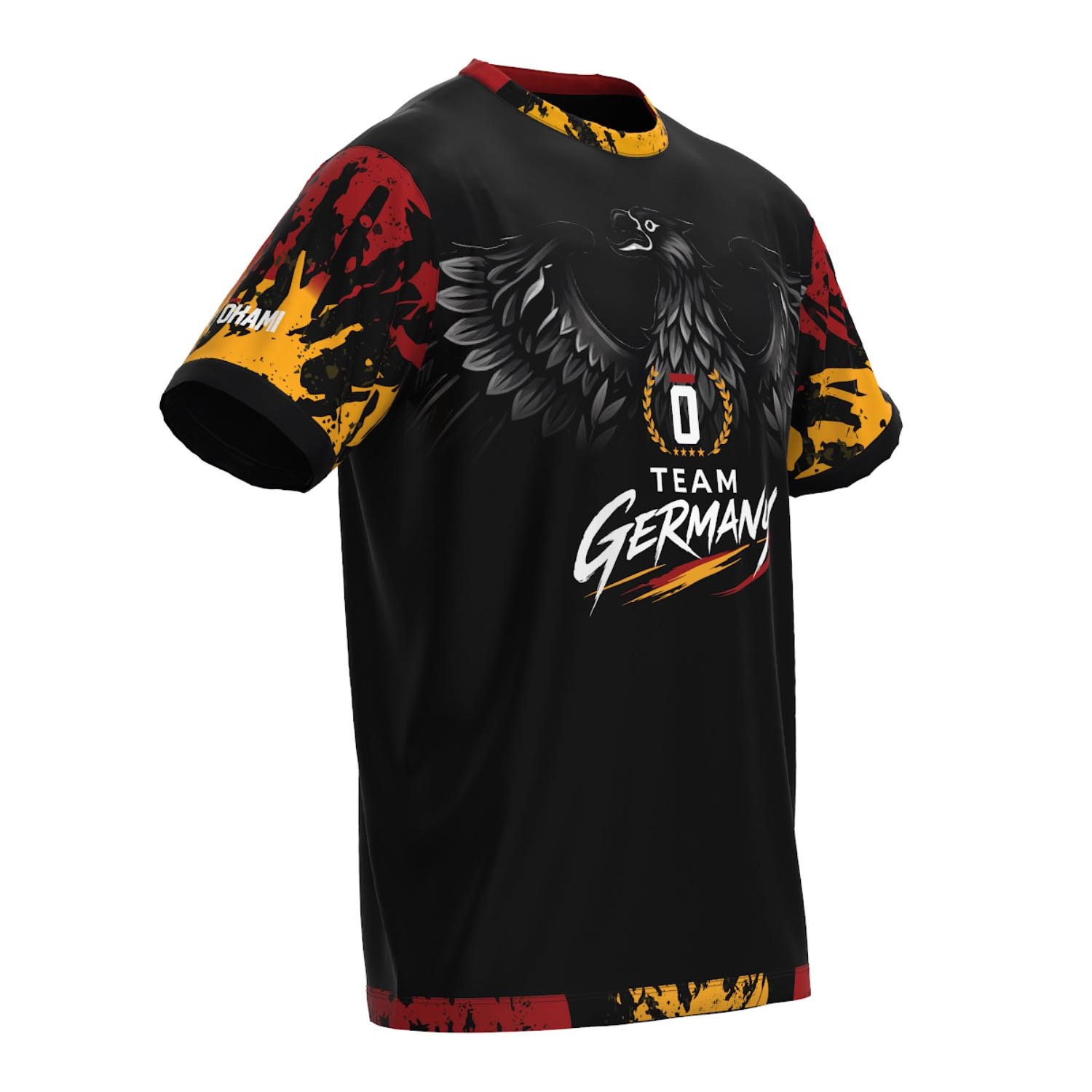OKAMI Functional T-Shirt, Team Germany, black-red-gold, M