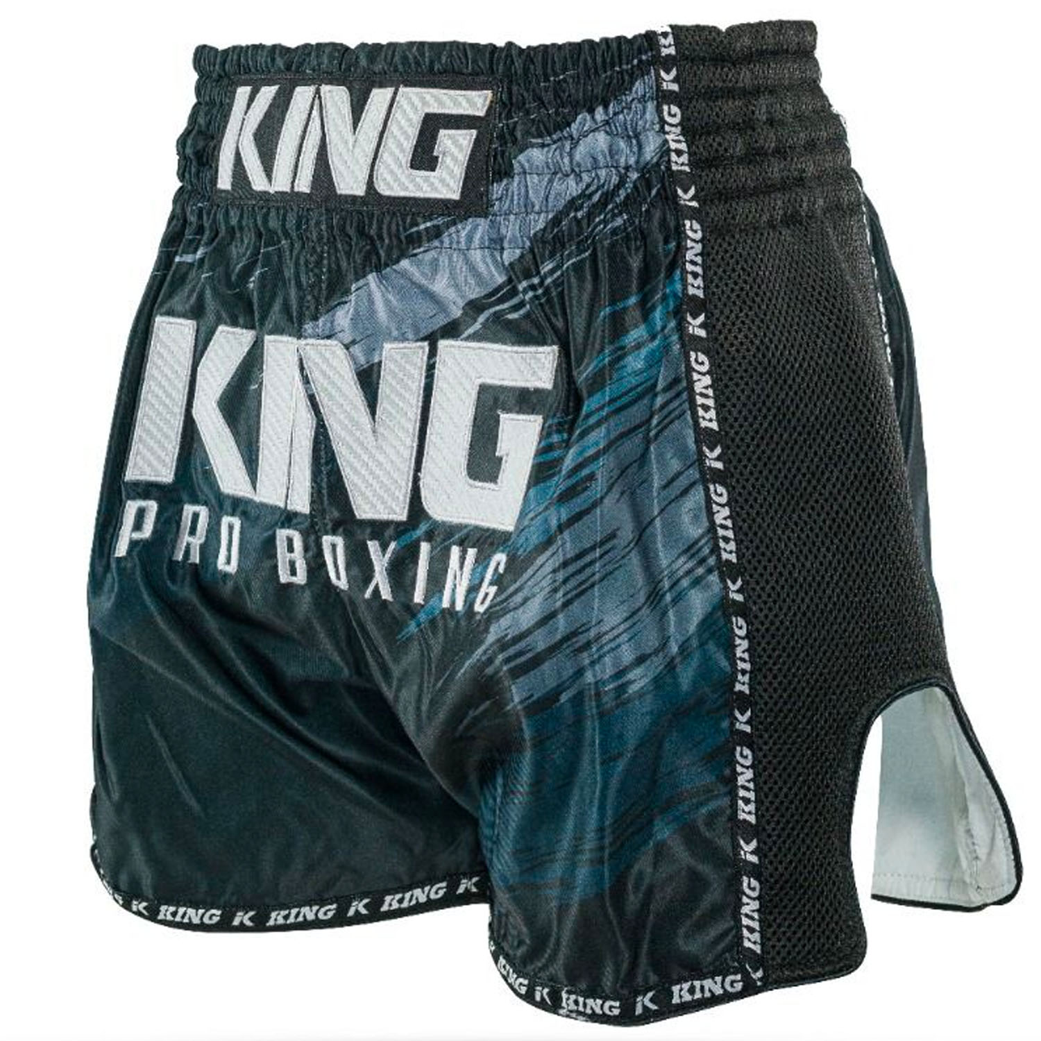KING PRO Boxing Muay Thai Shorts, Storm 1, black, XXL