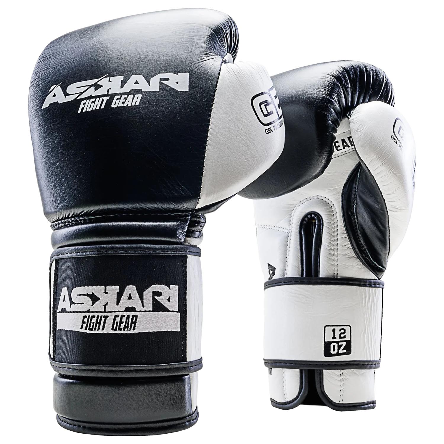ASKARI Boxing Gloves, Shockwave, black-white, 16 Oz