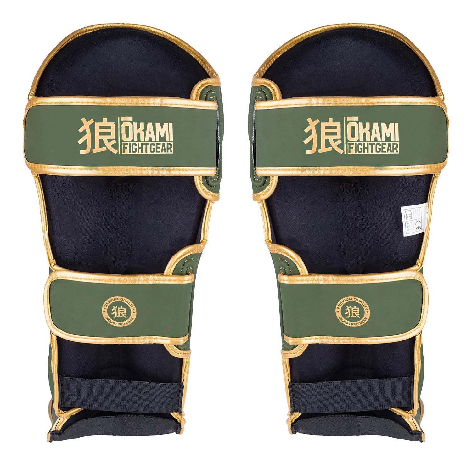 OKAMI Shinguards, Competitor V2, olive-gold, M