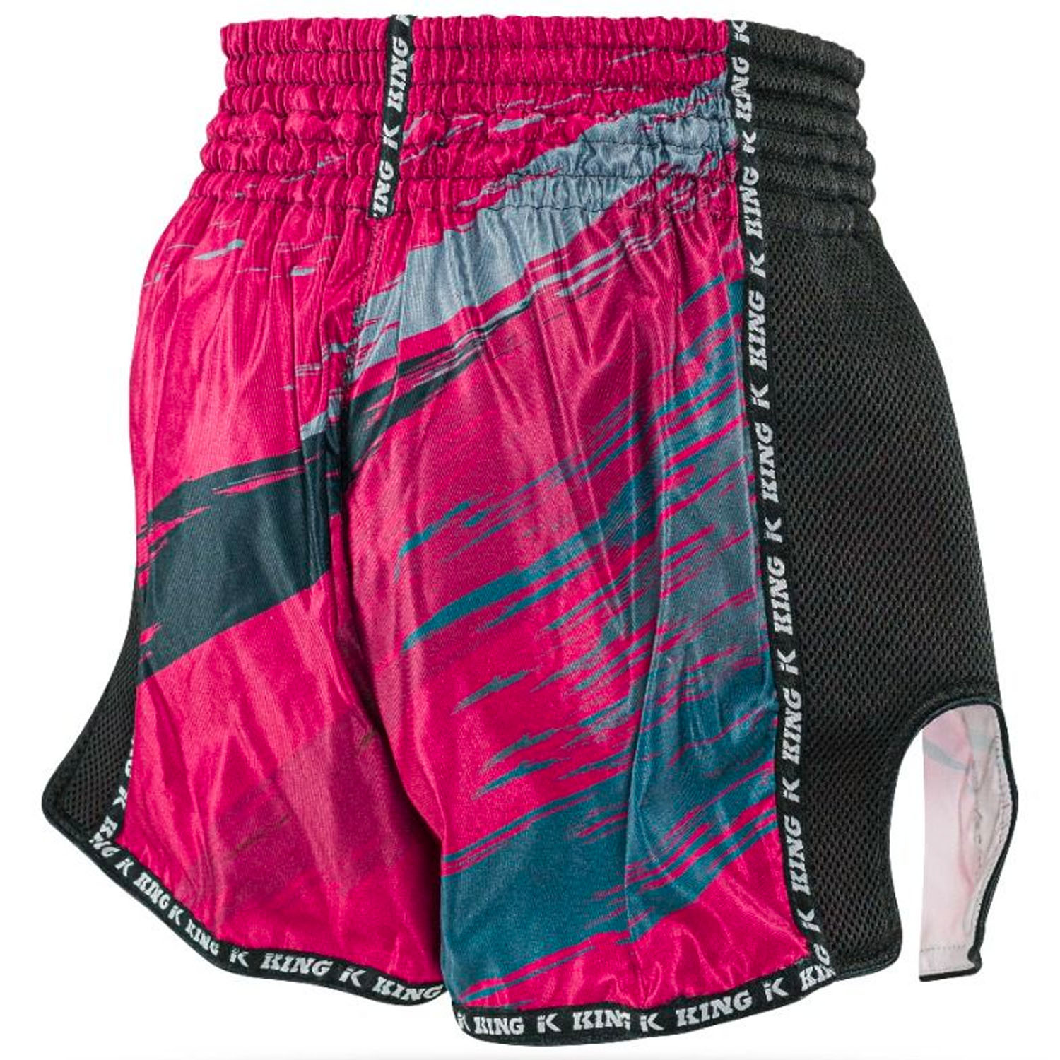 KING PRO Boxing Muay Thai Shorts, Storm 3, black-pink, XXL