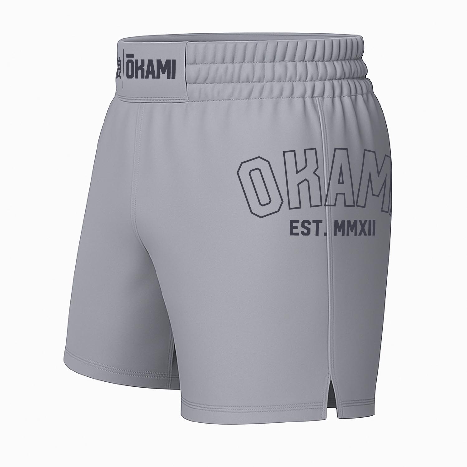 OKAMI MMA Fight Shorts, Logo, grey, XL