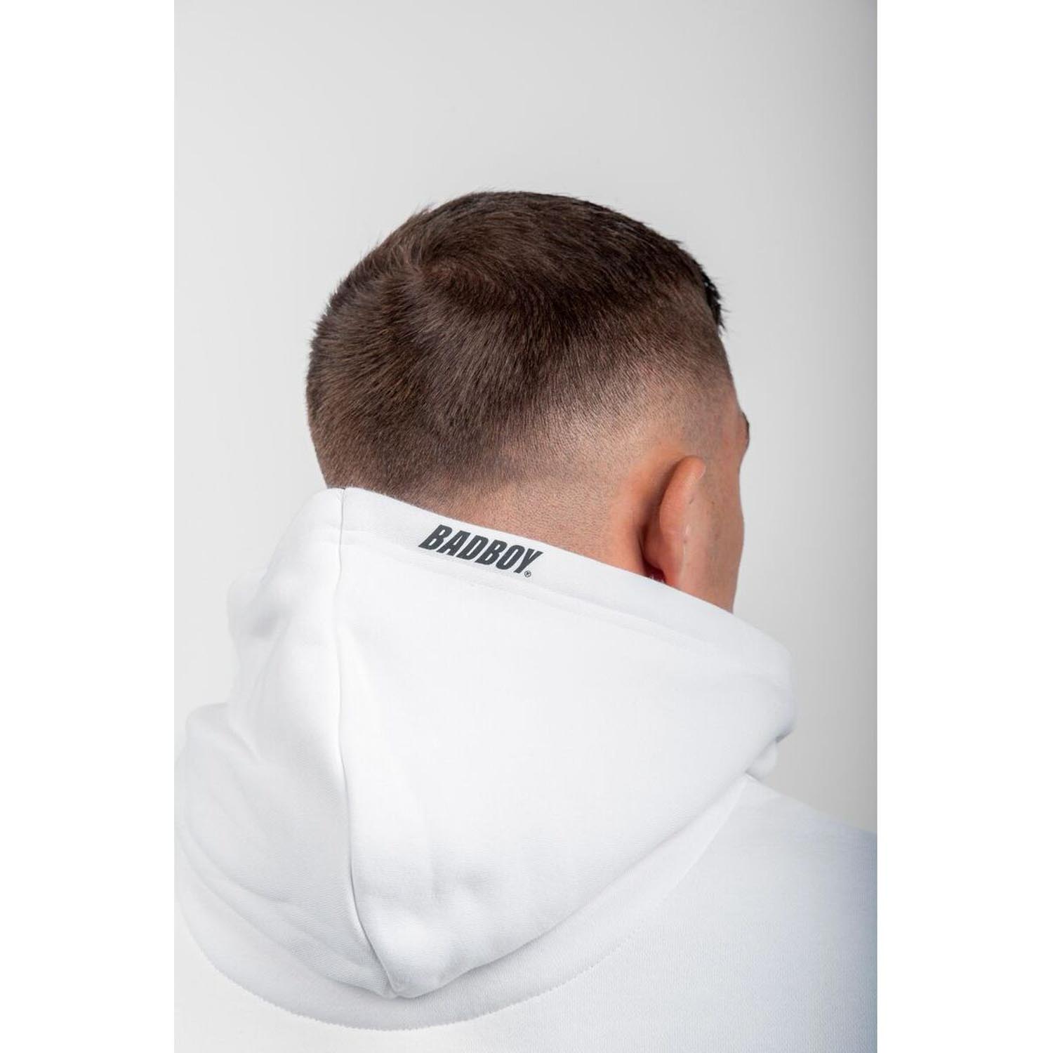 Bad Boy Hoody, Logo, white-black, XXL