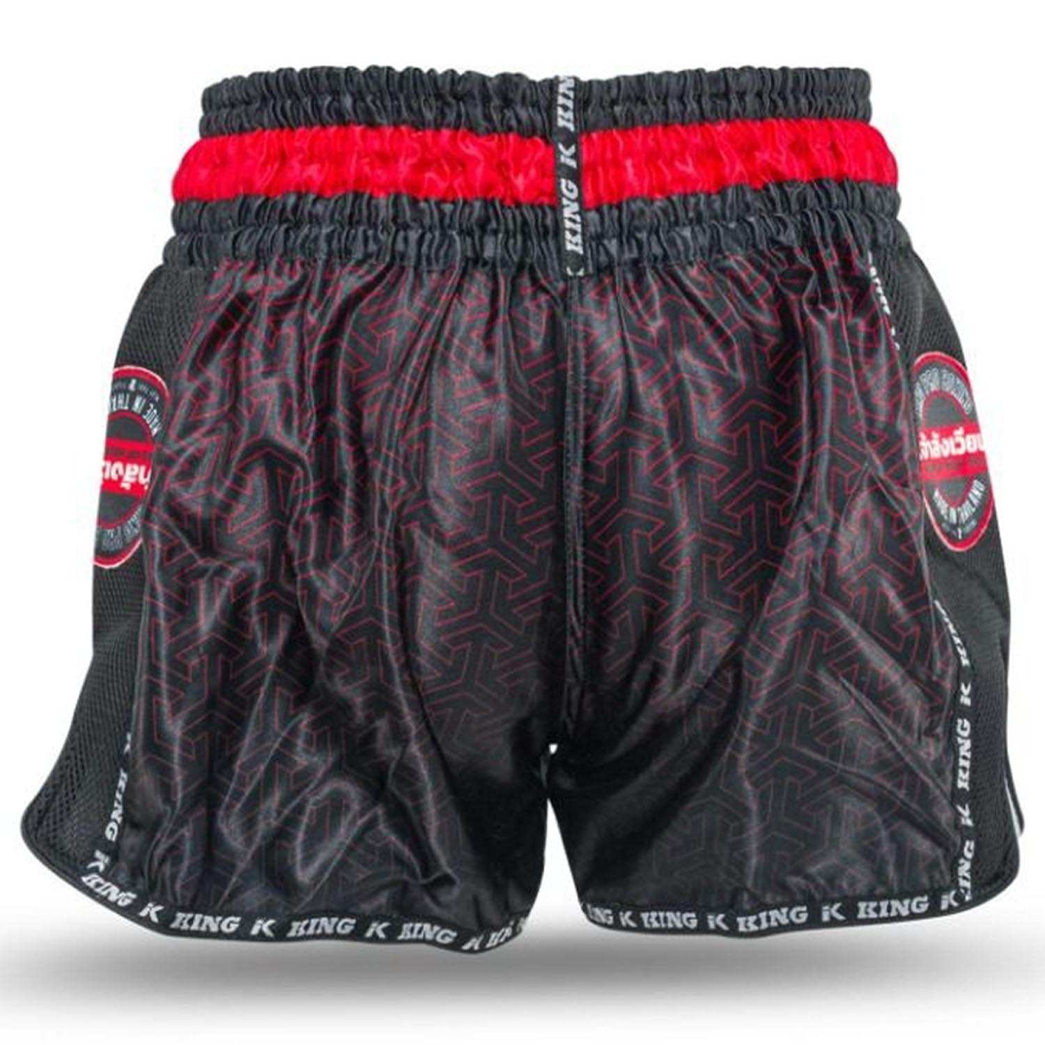 KING PRO BOXING Muay Thai Shorts, Origin 2, black-red, XXL