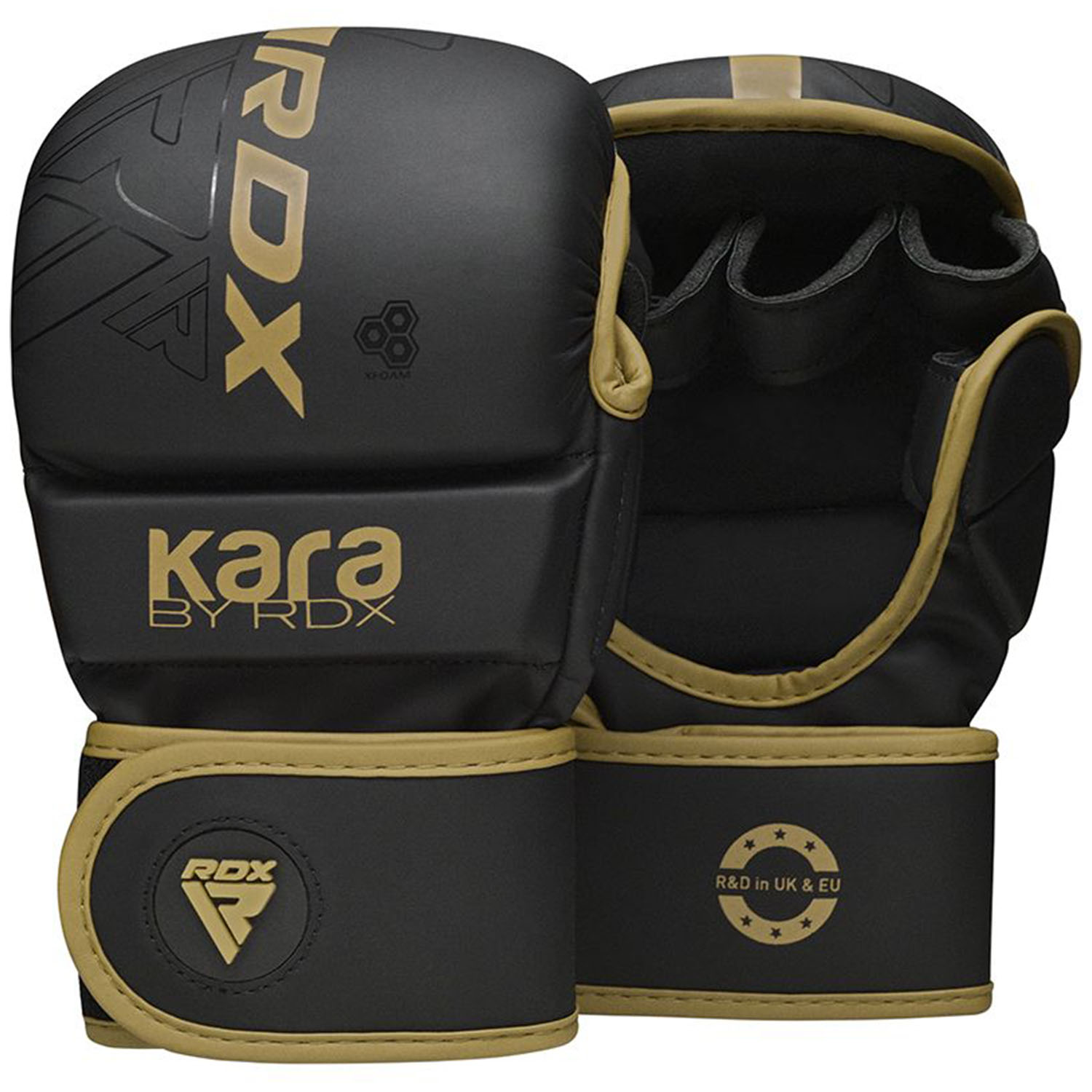 RDX MMA Sparring Boxing Gloves, Kara Series F6, black-gold, L/XL