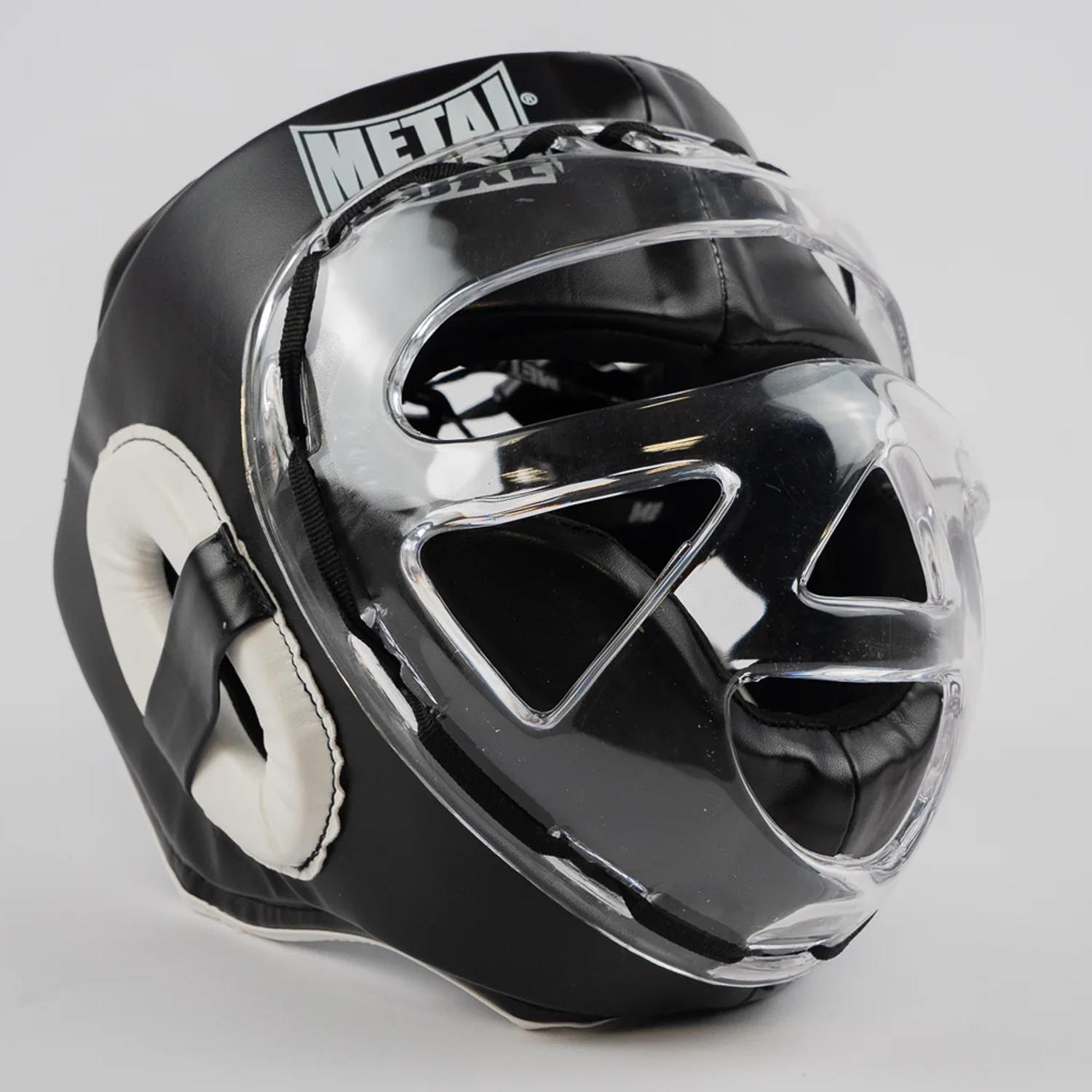 Metal Boxe Head Guard, Face, black-white, XL