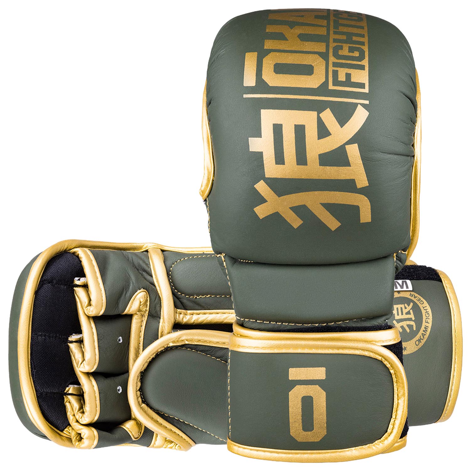 OKAMI MMA Sparring Gloves, Competitor V2, olive-gold, M