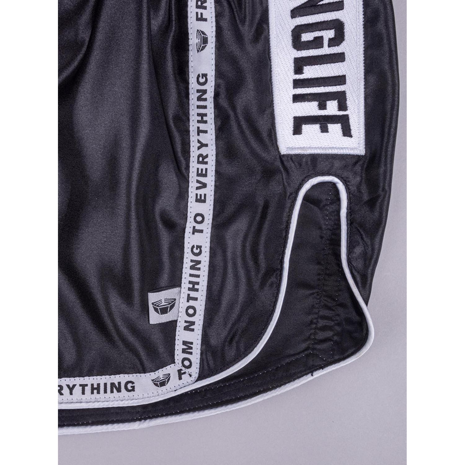 RINGLIFE Muay Thai Shorts, Label, black, XXL