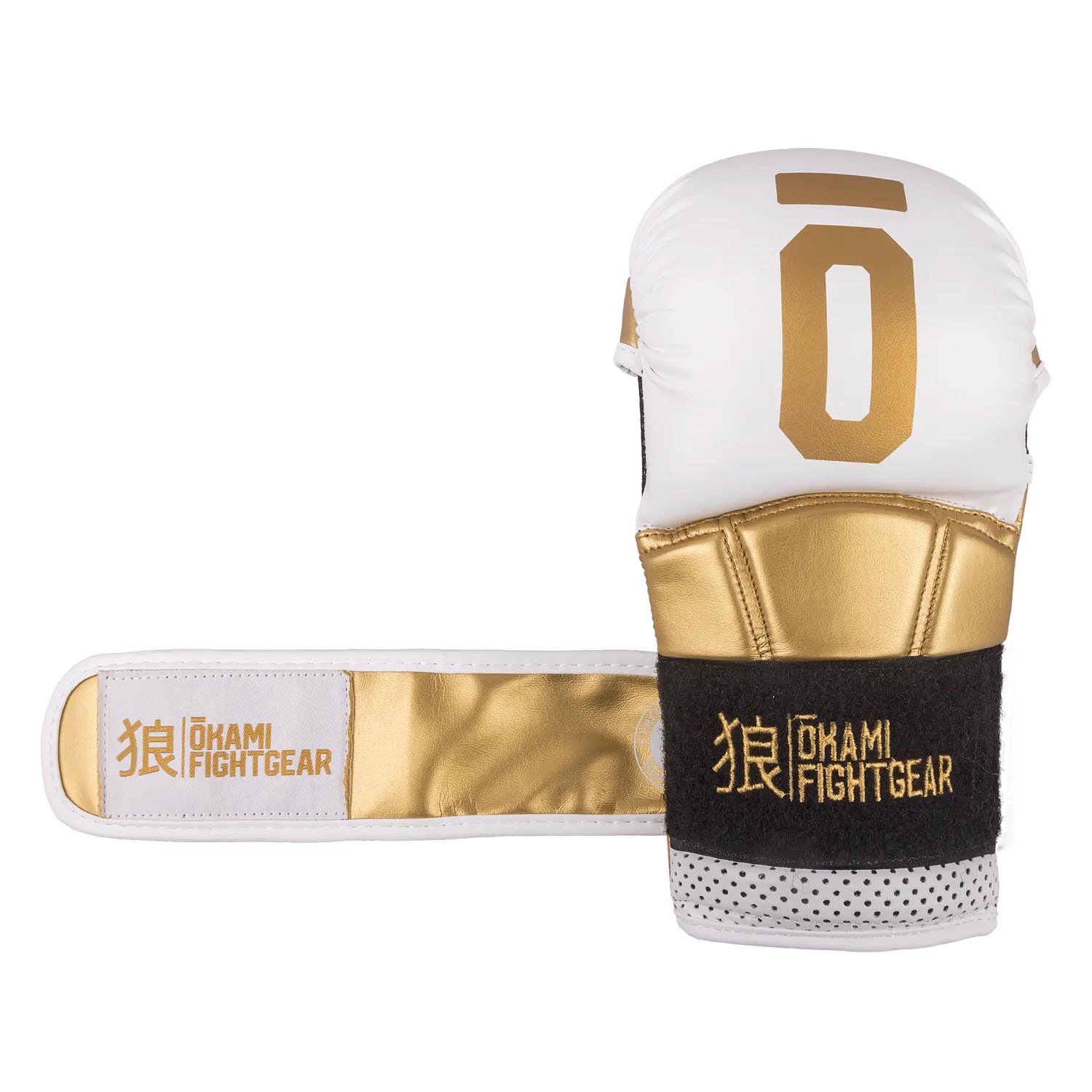OKAMI MMA Sparring Gloves, Unity, white-gold, L/XL