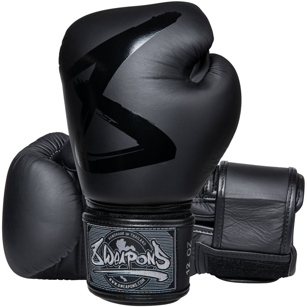 8 WEAPONS Boxing Gloves, BIG 8 Premium, black-black, 10 Oz