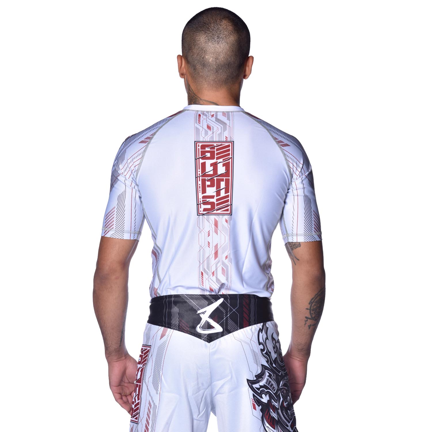 8 WEAPONS Rashguard, S/S, Samurai 2.0, white-red, XXL