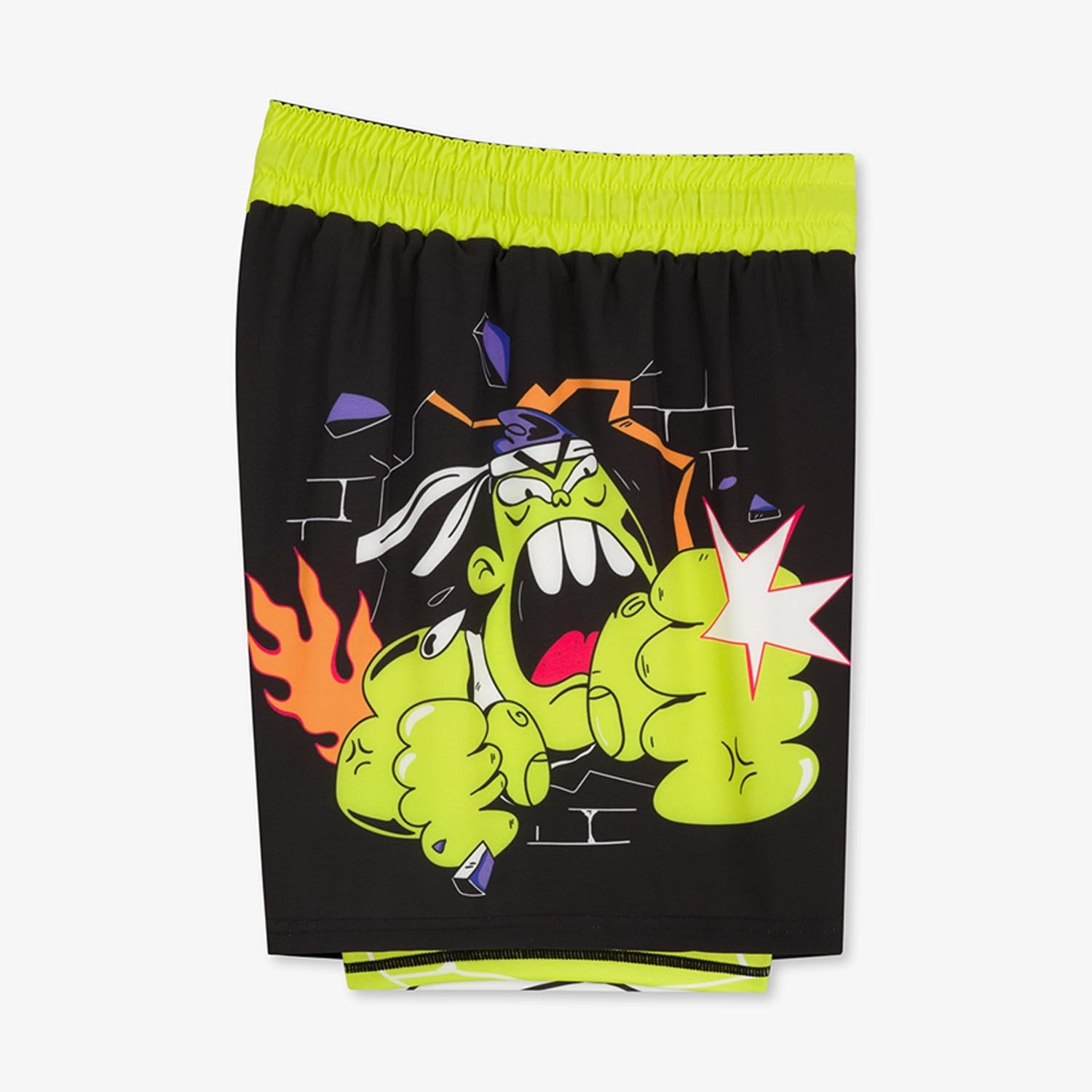 MANTO MMA Fight Shorts, Middle, black-green, M
