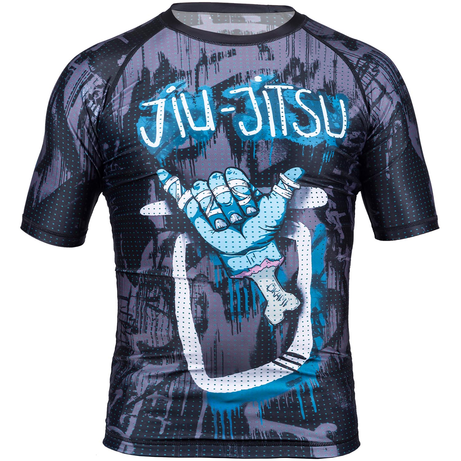 OKAMI Rashguard, L/S, Hang Loose, grey-blue, M