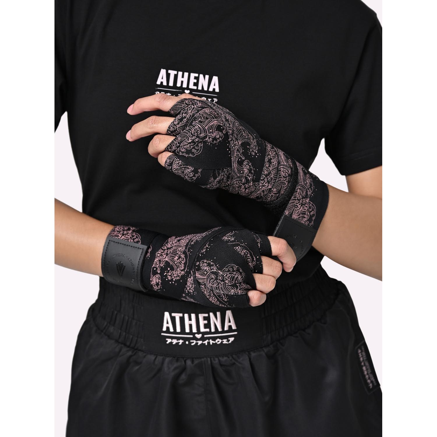 ATHENA Boxbandagen, Ryoko, Semi-Elastic, 4.5 m, black-pink
